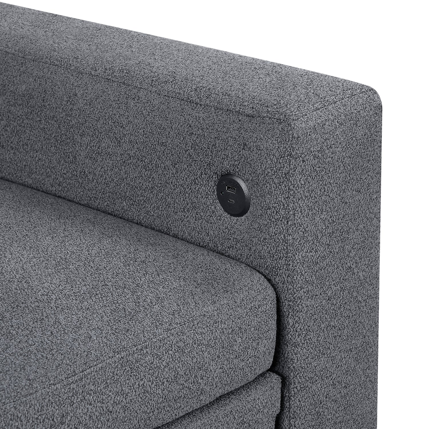 9705GY-2* (2)Love Seat with Pull-out Bed, Shelves and Charging Ports - 9705GY-2*