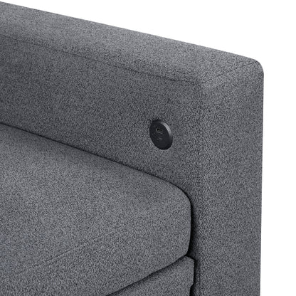 9705GY-2* (2)Love Seat with Pull-out Bed, Shelves and Charging Ports - 9705GY-2*