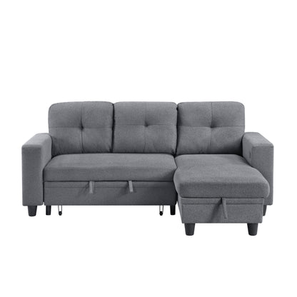 9705GY*32AVC (3)Sectional with Reversible Chaise, Pull-out Bed, Shelves and Charging Ports - 9705GY*32AVC