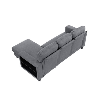 9705GY*32AVC (3)Sectional with Reversible Chaise, Pull-out Bed, Shelves and Charging Ports - 9705GY*32AVC