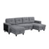 9705GY*42AVC (4)Sectional with Two Chaises, Pull-out Bed, Shelves and Charging Ports - 9705GY*42AVC