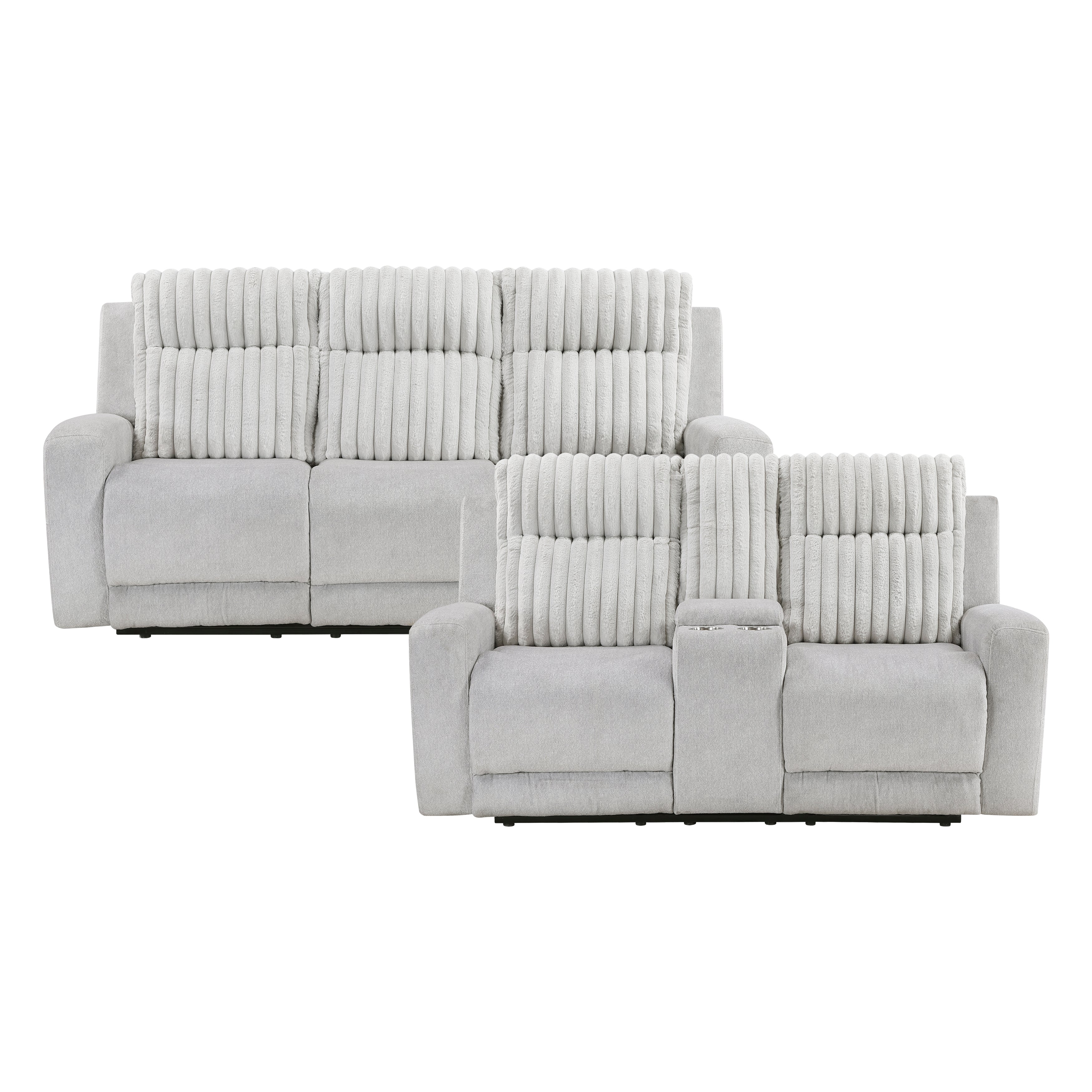 9728LGY*2 2pc Set: Sofa, Love - 9728LGY*2
