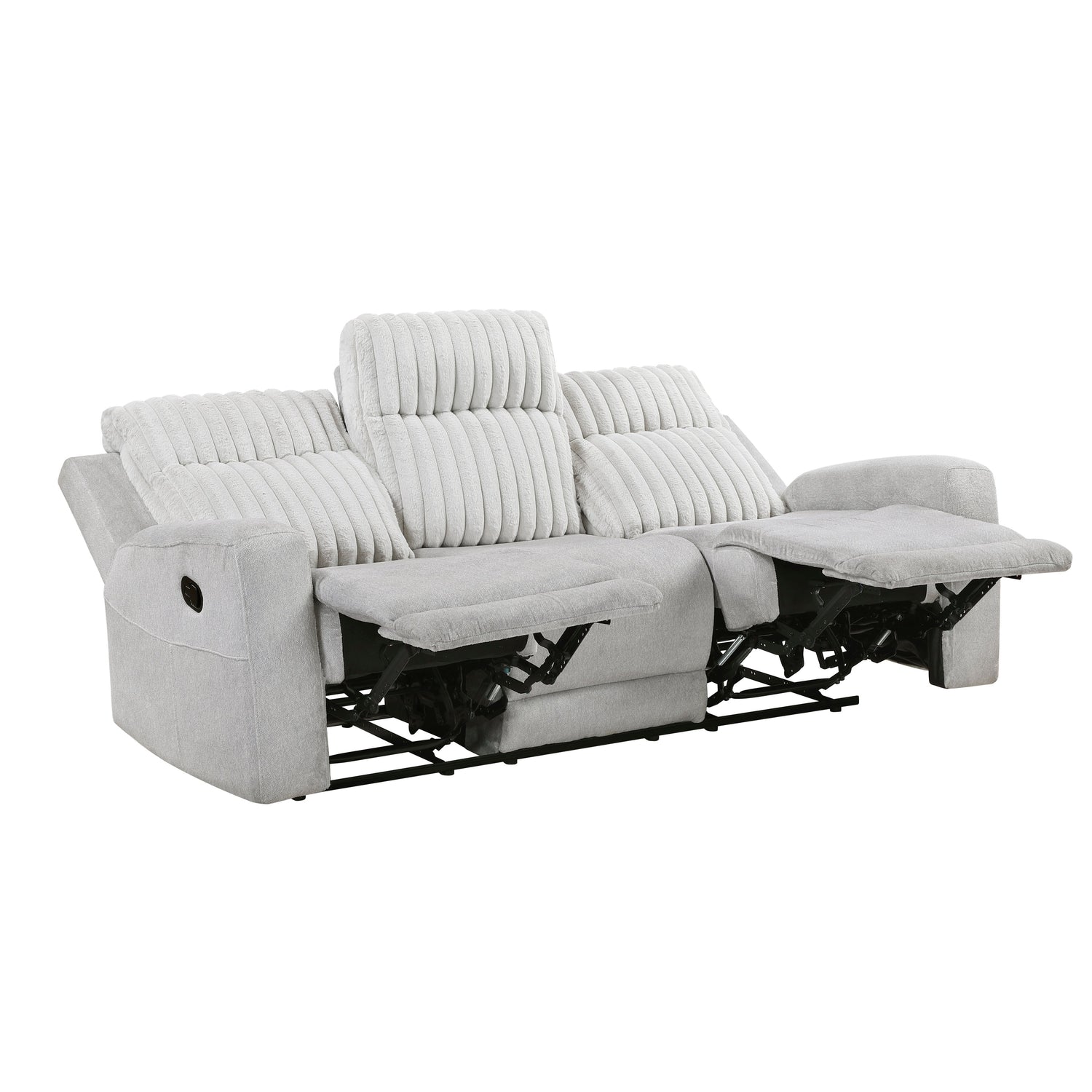 Benton Light Gray Double Reclining Living Room Set from Homelegance - Luna Furniture