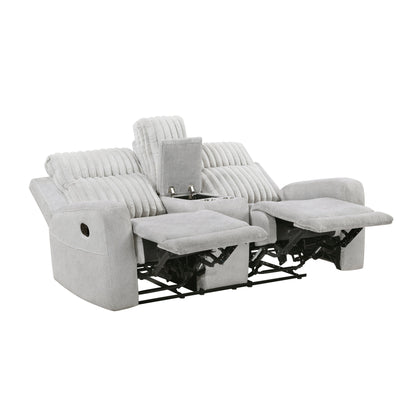 Benton Light Gray Double Reclining Living Room Set from Homelegance - Luna Furniture