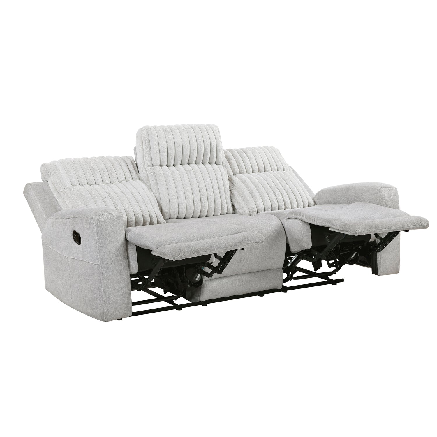 9728LGY-3 Double Reclining Sofa - 9728LGY-3