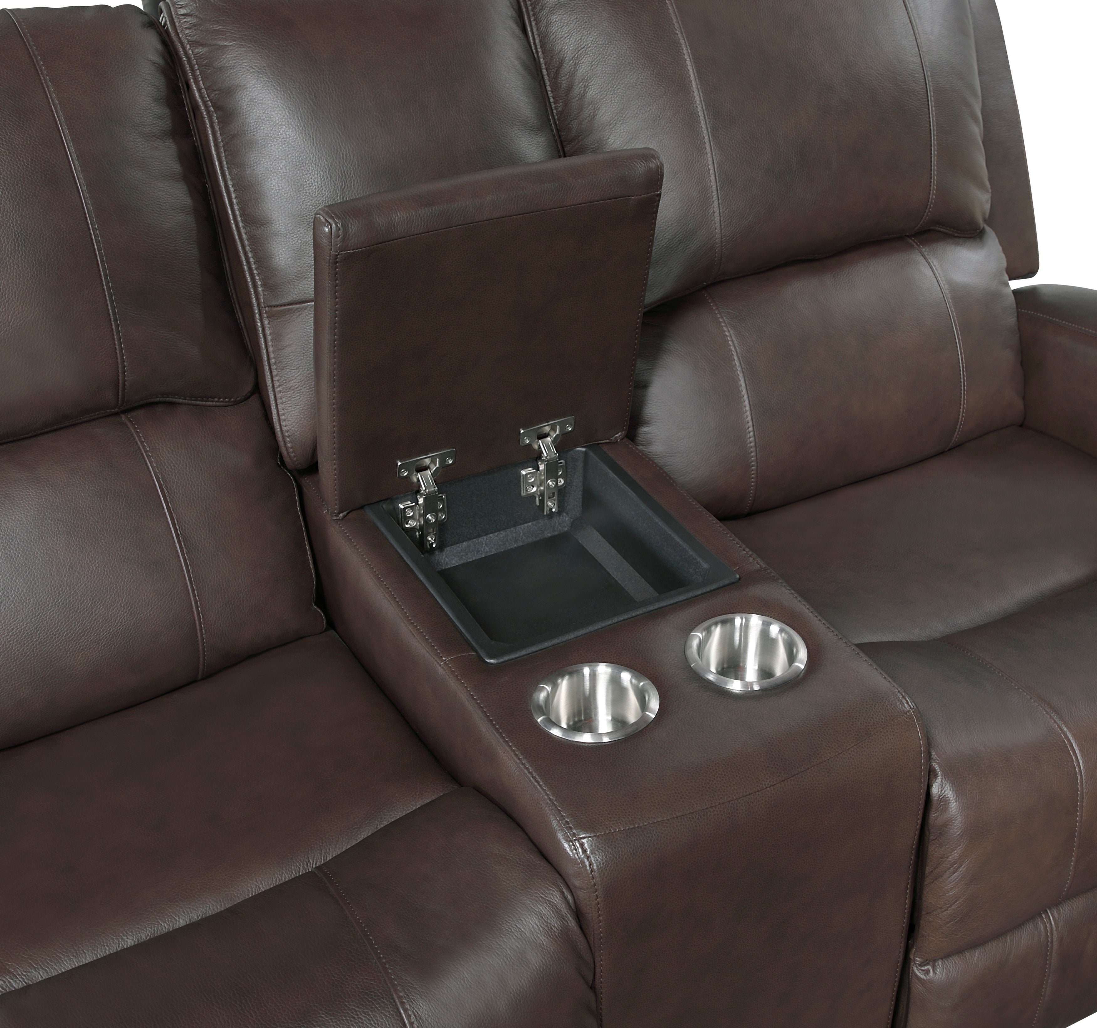 9735BRW*2 2pc Set: Sofa, Love - 9735BRW*2
