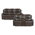 9735BRW*2 2pc Set: Sofa, Love - 9735BRW*2