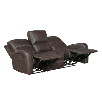 9735BRW*2 2pc Set: Sofa, Love - 9735BRW*2