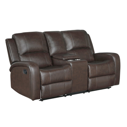 9735BRW*2 2pc Set: Sofa, Love - 9735BRW*2