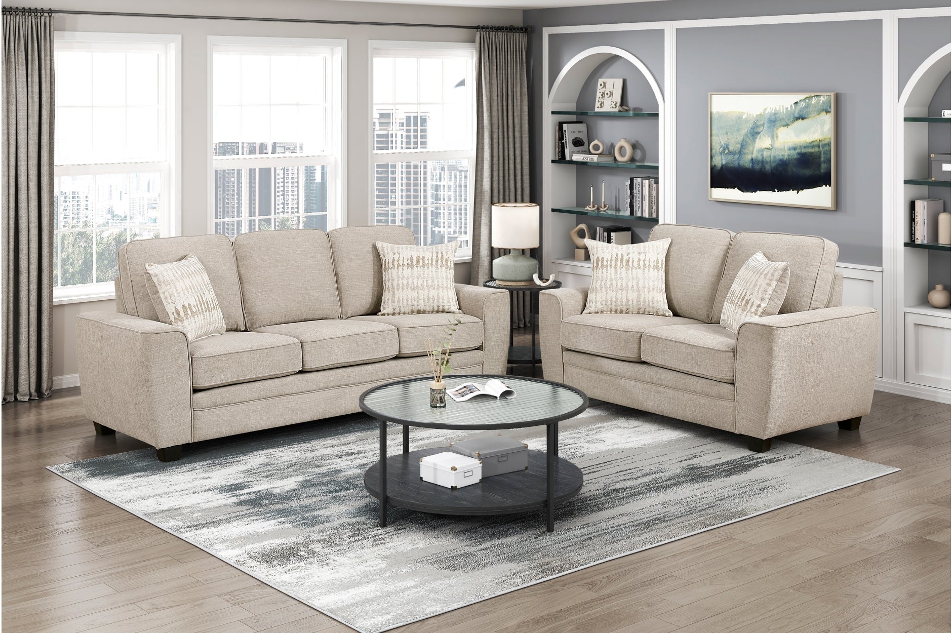 Zander Taupe Living Room Set from Homelegance - Luna Furniture