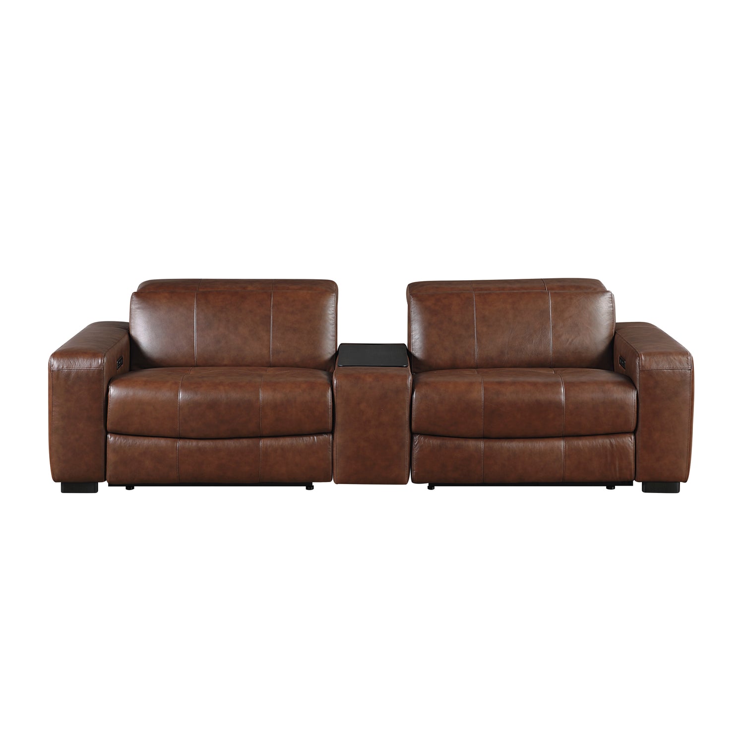9790BRW-2CNPWH* (3)Power Double Reclining Love Seat with Center Console, Power Headrest and Charging Ports - 9790BRW-2CNPWH*