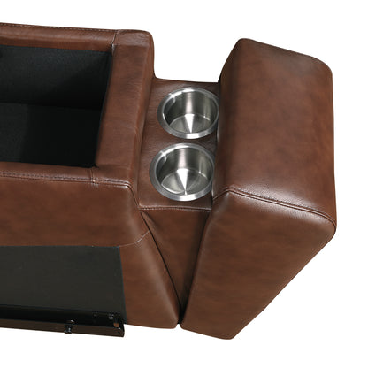 9790BRW-2CNPWH* (3)Power Double Reclining Love Seat with Center Console, Power Headrest and Charging Ports - 9790BRW-2CNPWH*