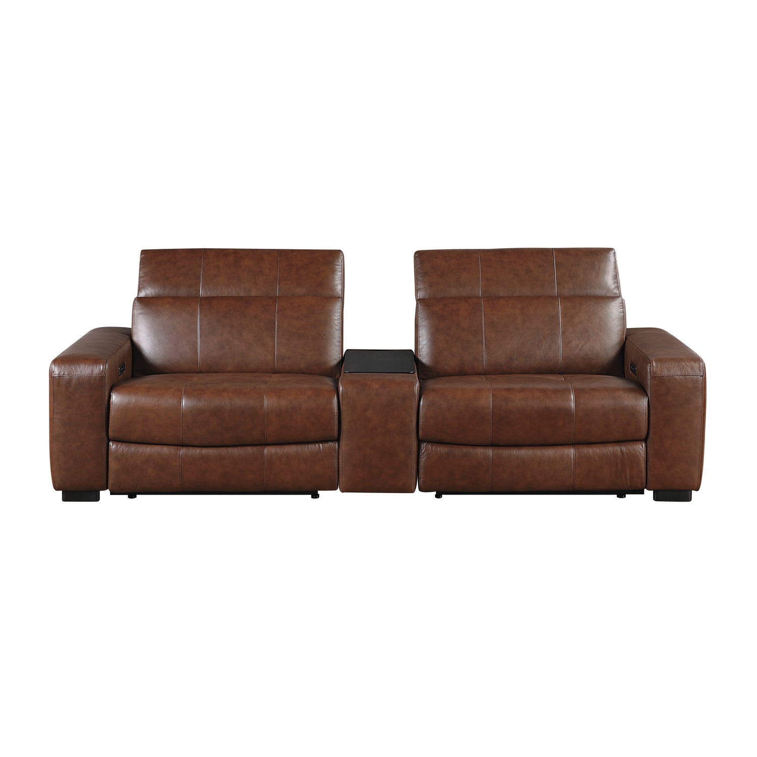 9790BRW-2CNPWH* (3)Power Double Reclining Love Seat with Center Console, Power Headrest and Charging Ports - 9790BRW-2CNPWH*