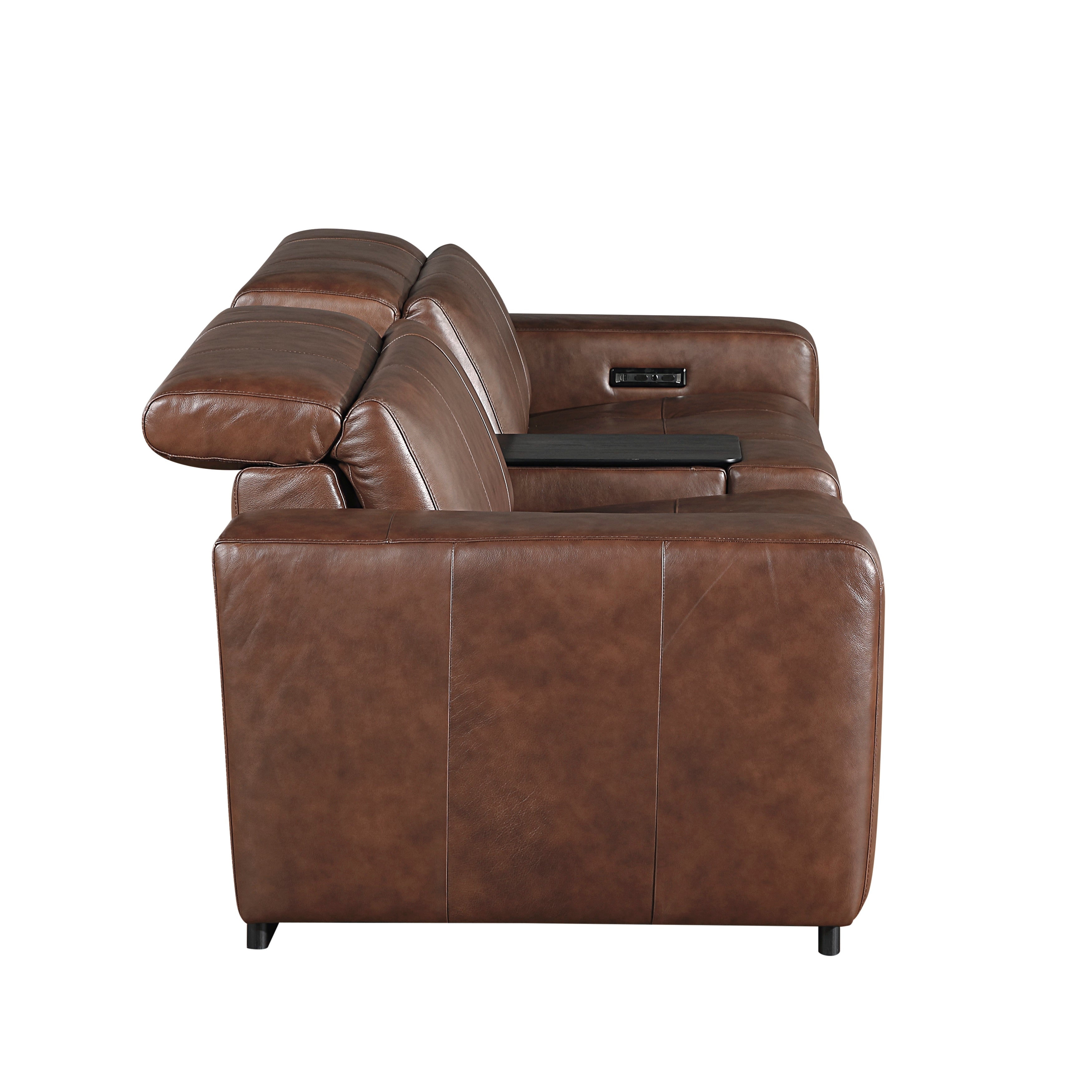9790BRW-2CNPWH* (3)Power Double Reclining Love Seat with Center Console, Power Headrest and Charging Ports - 9790BRW-2CNPWH*