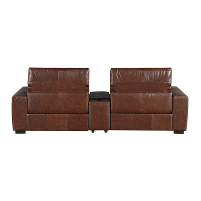 9790BRW-2CNPWH* (3)Power Double Reclining Love Seat with Center Console, Power Headrest and Charging Ports - 9790BRW-2CNPWH*