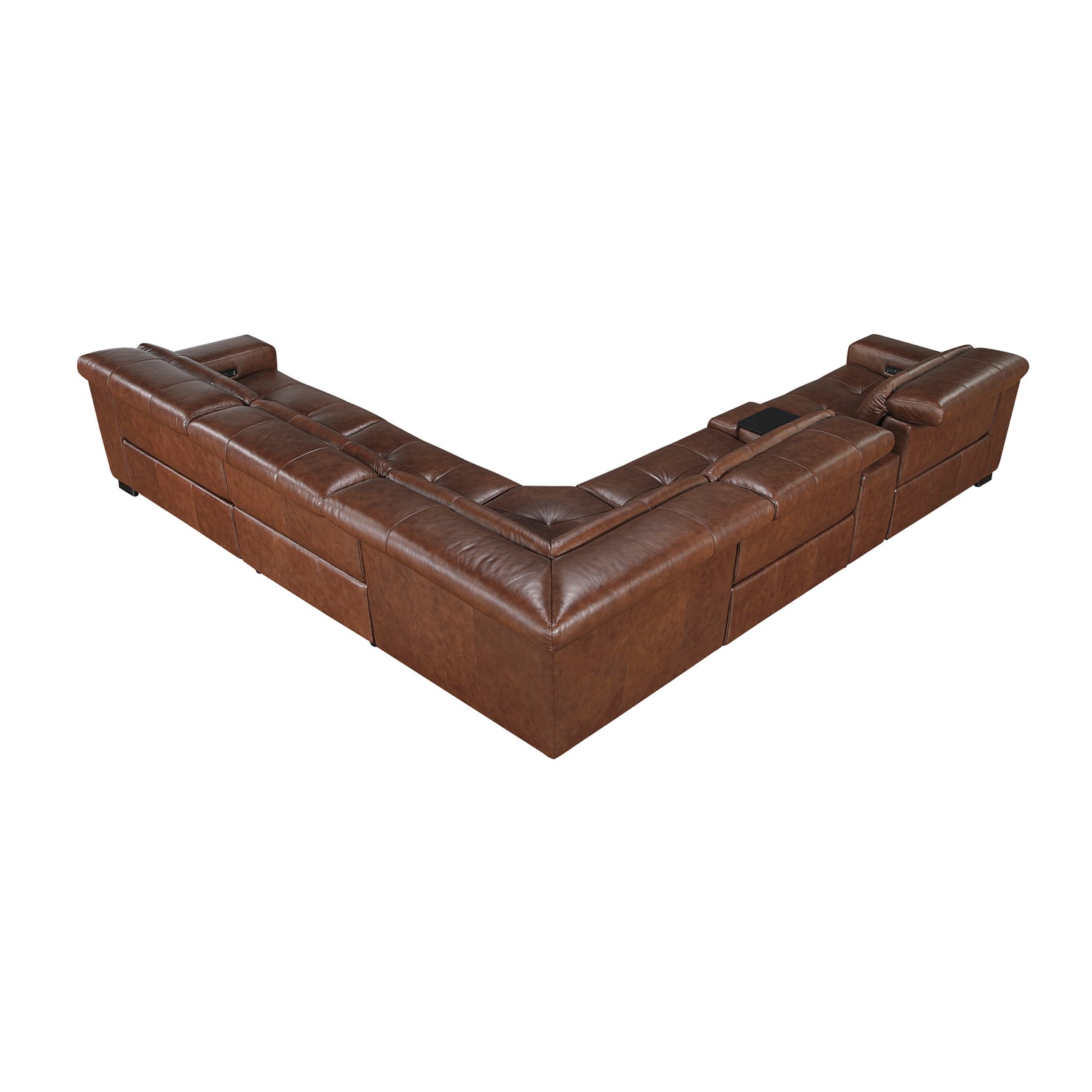 9790BRW*6LRRRPWH (6)6-Piece Modular Power Reclining Sectional with Power Headrests and Charging Ports - 9790BRW*6LRRRPWH