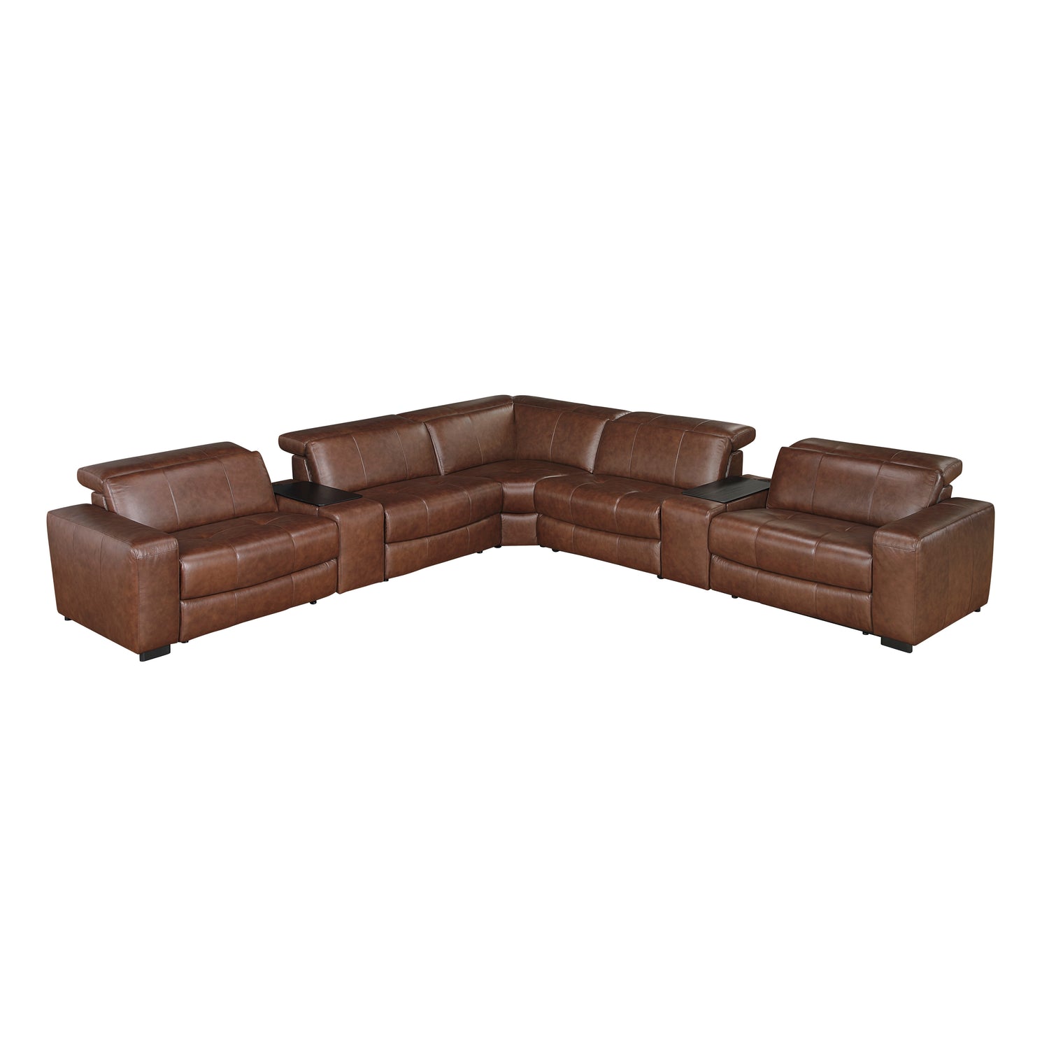 9790BRW*7LRRRPWH (7)7-Piece Modular Power Reclining Sectional with Power Headrests and Charging Ports - 9790BRW*7LRRRPWH