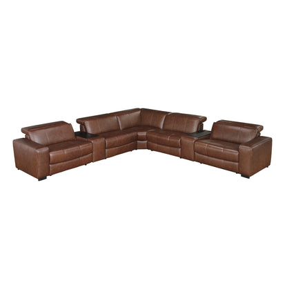 9790BRW*7LRRRPWH (7)7-Piece Modular Power Reclining Sectional with Power Headrests and Charging Ports - 9790BRW*7LRRRPWH