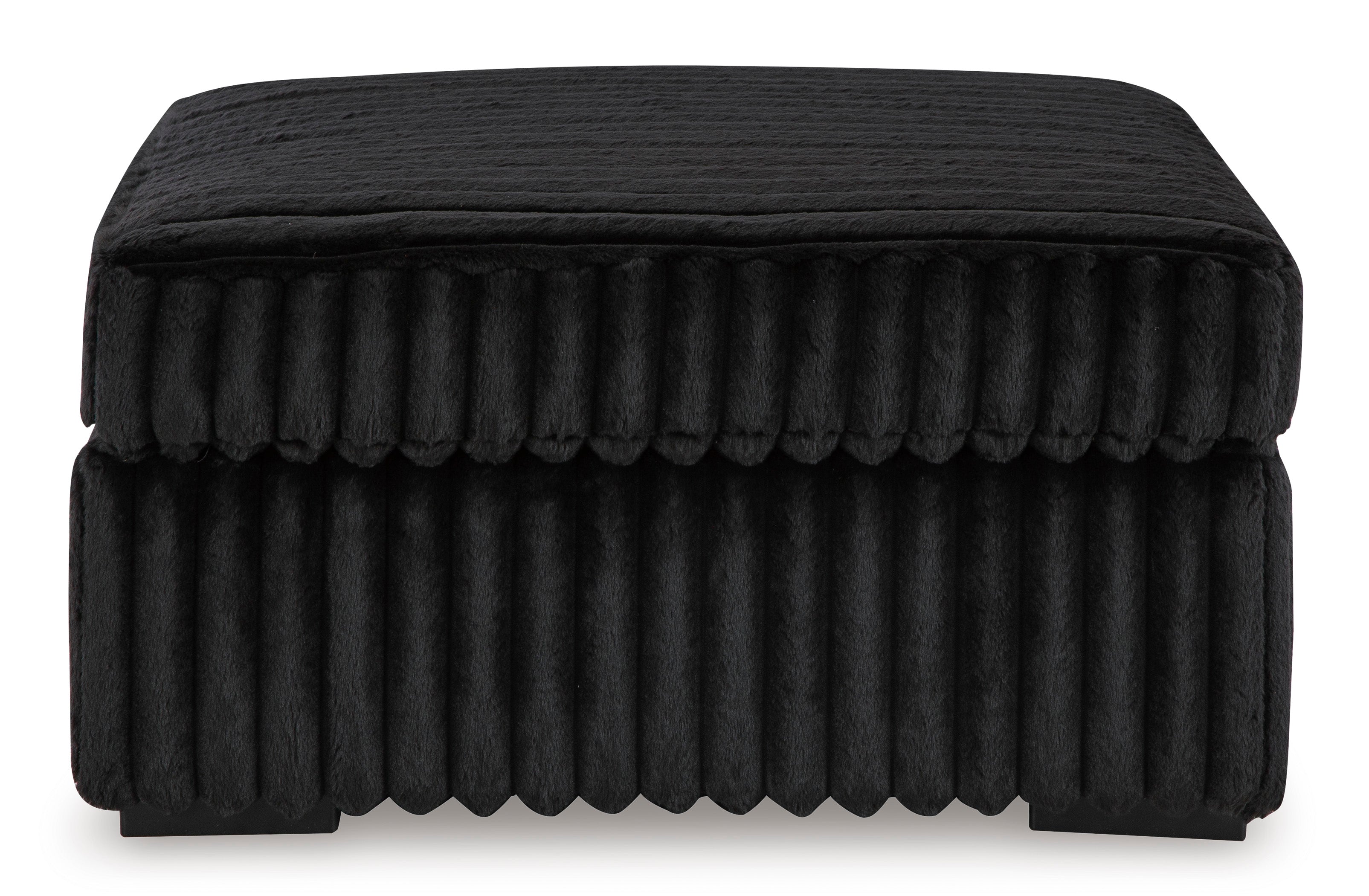 Midnight-Madness 3-Piece Sectional with Ottoman in Onyx from Ashley - Luna Furniture