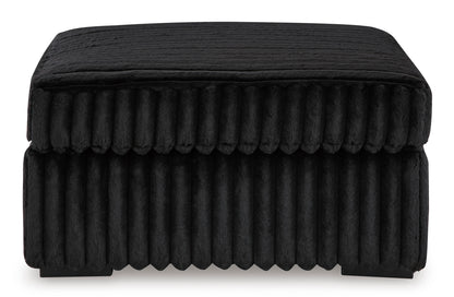 Midnight-Madness 3-Piece Sectional with Ottoman in Onyx from Ashley - Luna Furniture