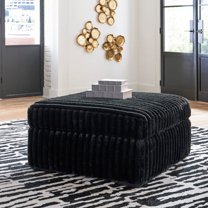 Midnight-Madness Onyx RAF Chase Sectional and Ottoman from Ashley - Luna Furniture