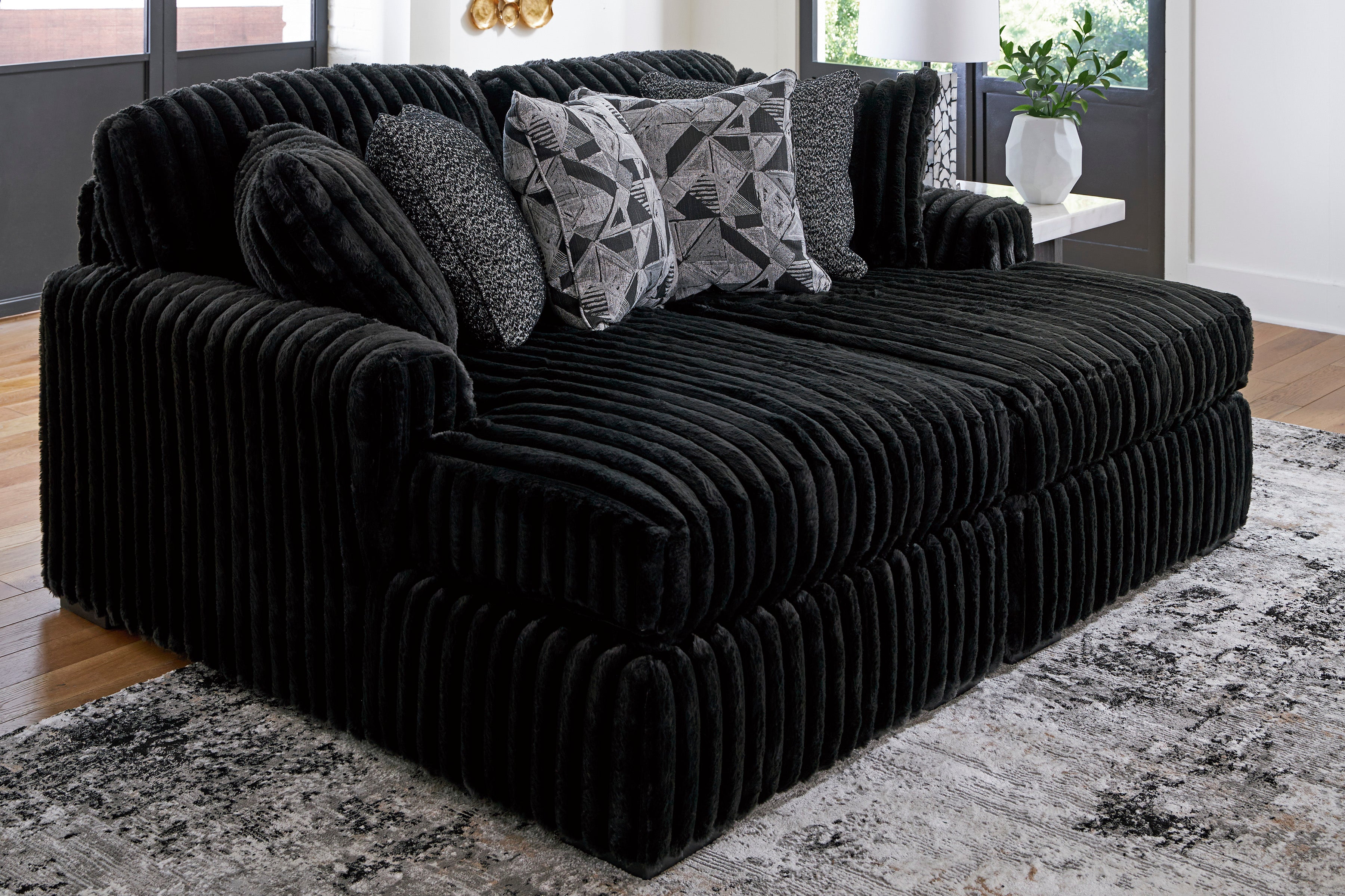 Midnight-Madness Onyx 2-Piece Oversized Double Chaise from Ashley - Luna Furniture