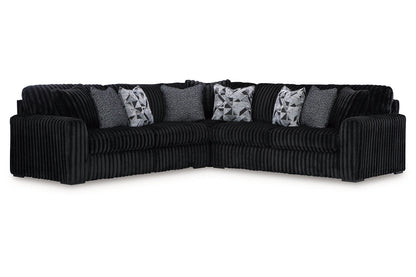 Midnight-Madness Onyx 3-Piece Sectional -   - Luna Furniture