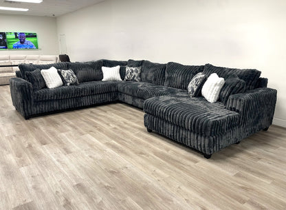 9900 Charcoal - 4PC Oversized Sectional - 9900 SECTIONAL- CHARCOAL