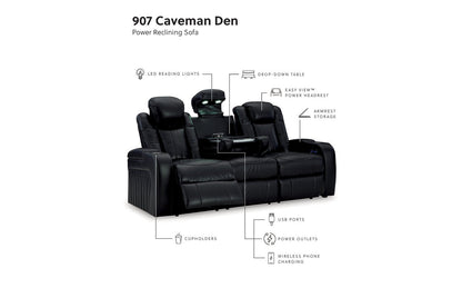 Caveman Den Midnight Power Reclining Living Room Set -  Ashley - Luna Furniture