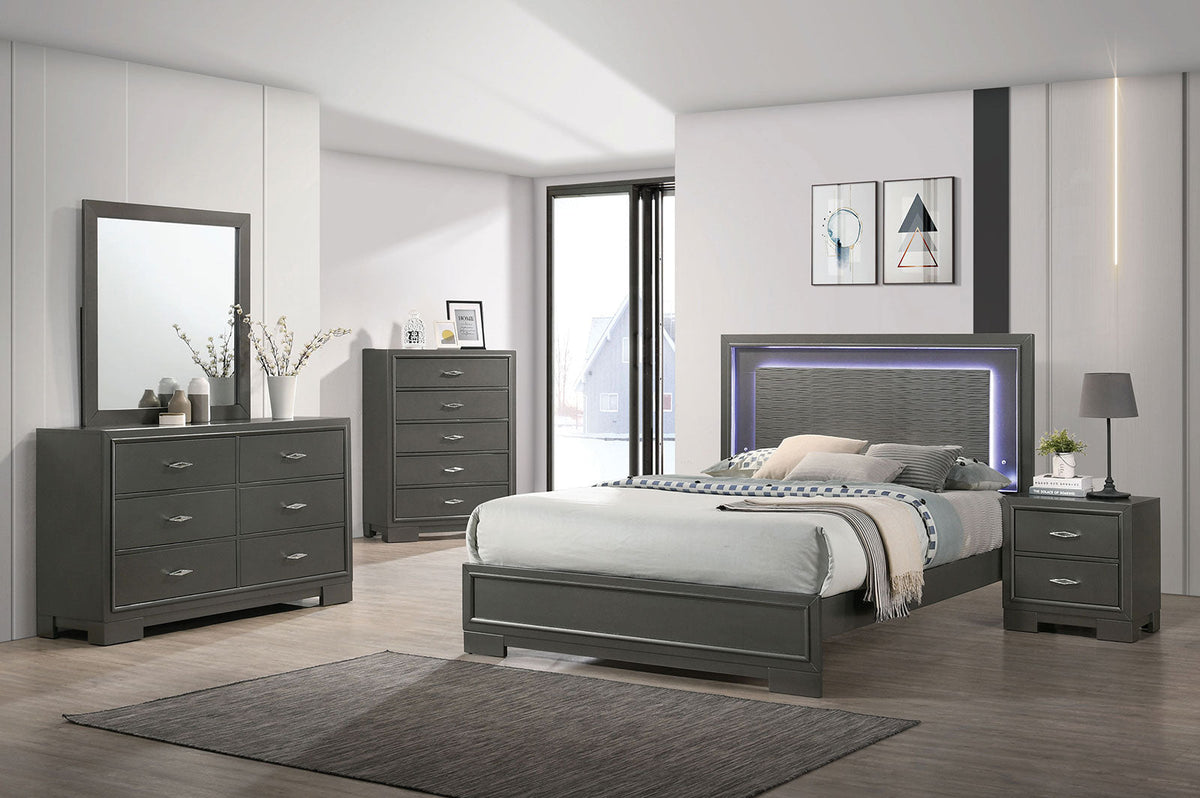 Alison Metallic Gray Contemporary Youth Bedroom Set
