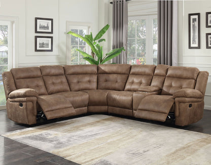Anastasia Cocoa 3-Piece Reclining Sectional