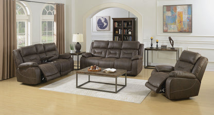Aria Saddle Brown Dual-Power Reclining Sofa