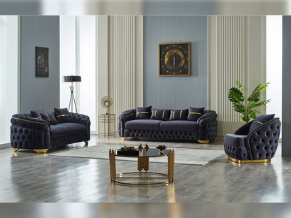 Arizona 3-pieces (Sofa &amp; Loveseat &amp; Chair) Livingroom Set in Anthracite