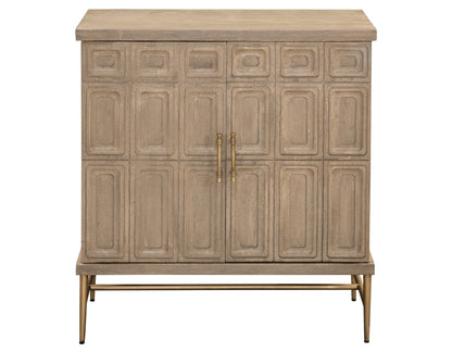 Arun Driftwood Solid Wood 2-Door Accent Cabinet