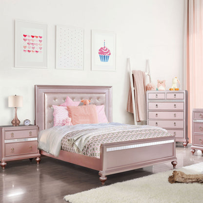 Avior Rose Gold Contemporary Bedroom Set