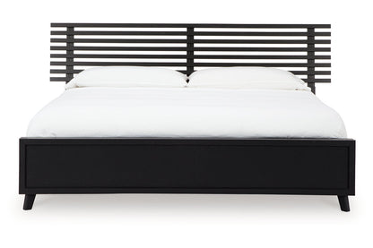 Danziar Black King Slat Platform Bed -  Ashley - Luna Furniture