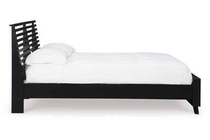 Danziar Black King Slat Platform Bed -  Ashley - Luna Furniture