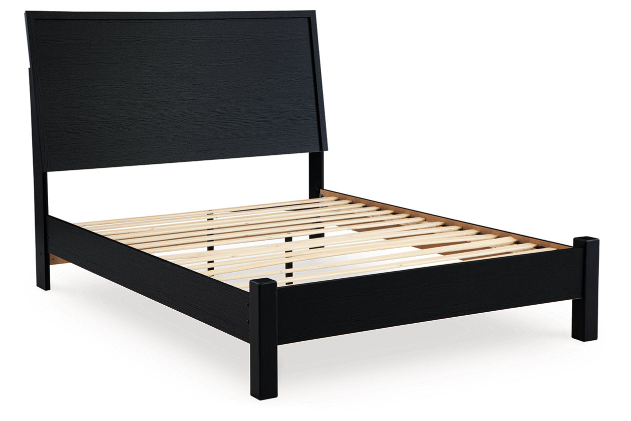 Danziar Black Queen Platform Bed -  Ashley - Luna Furniture