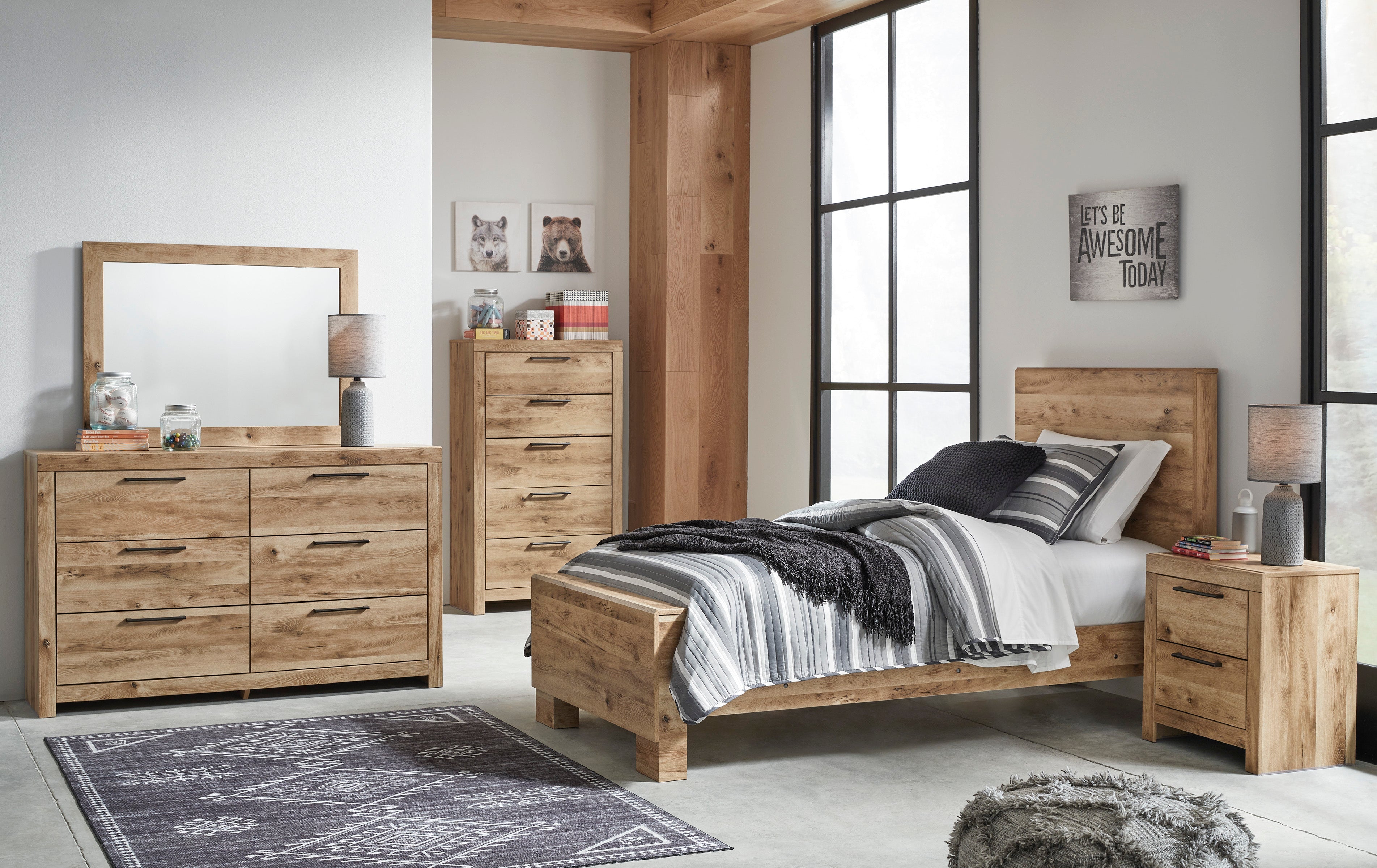 Hyanna Tan Brown Youth Panel Bedroom Set from Ashley - Luna Furniture