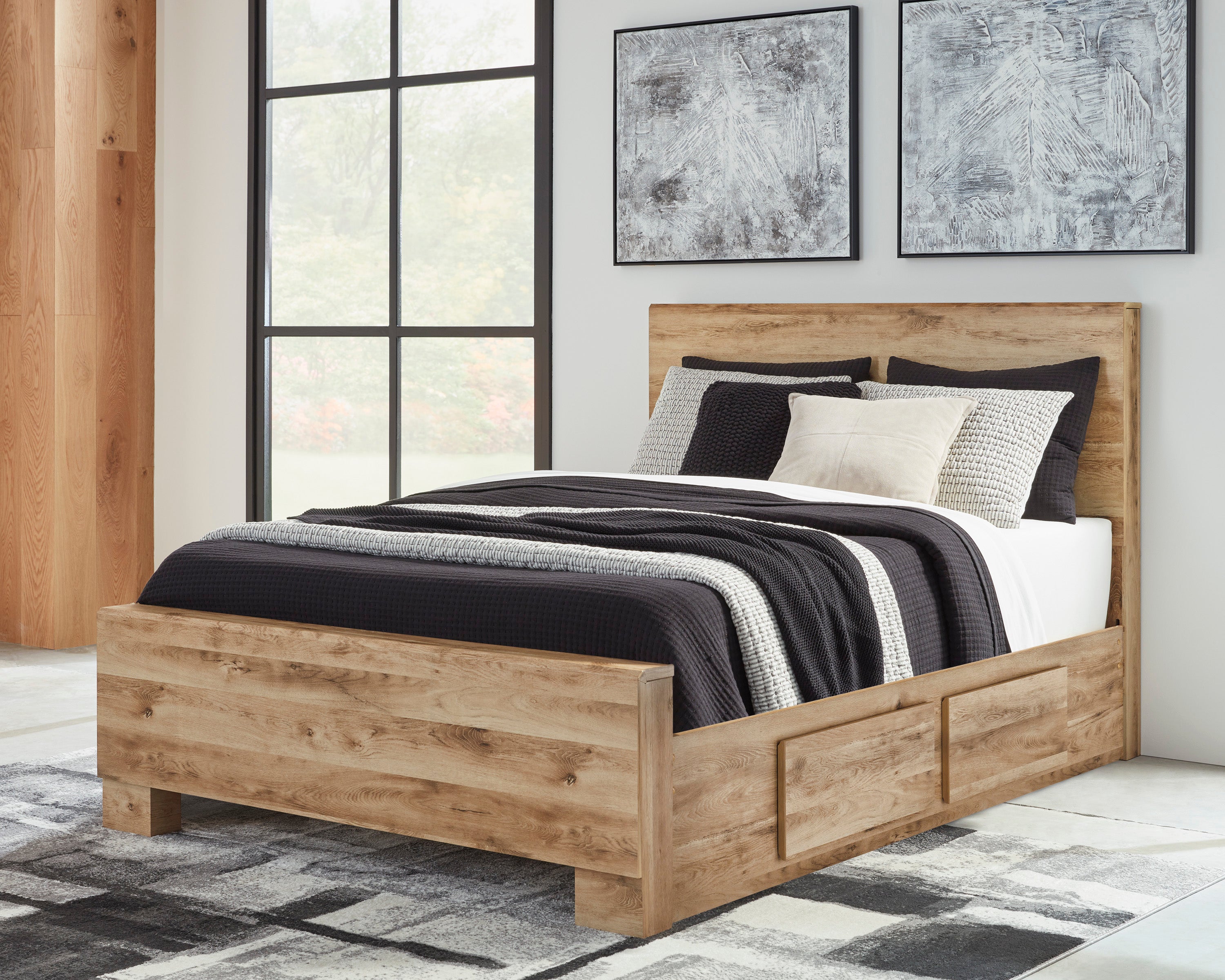 Hyanna Tan Brown Two Side Storage Panel Bedroom Set from Ashley - Luna Furniture