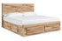 Hyanna Tan Brown Queen Platform Storage Bed with 1 Under Bed Storage Drawer -  Ashley - Luna Furniture