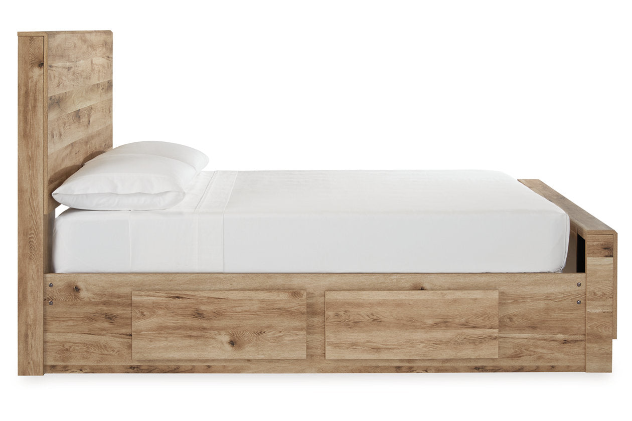 Hyanna Tan Brown Full Panel Bed with 2 Side Storage -  Ashley - Luna Furniture