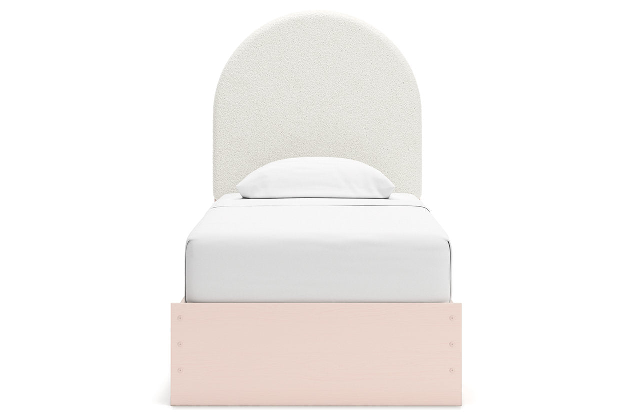 Wistenpine Blush Twin Upholstered Panel Bed with Storage -  Ashley - Luna Furniture
