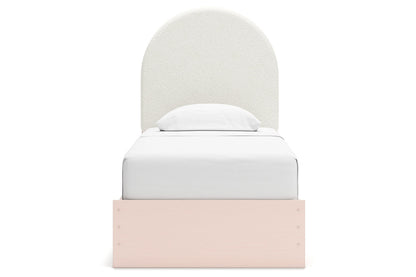 Wistenpine Blush Twin Upholstered Panel Bed with Storage -  Ashley - Luna Furniture