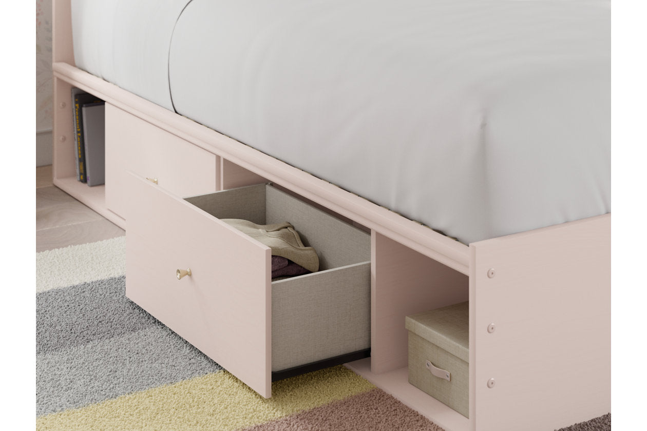 Wistenpine Blush Upholstered Youth Two Side Storage Panel Bedroom Set from Ashley - Luna Furniture