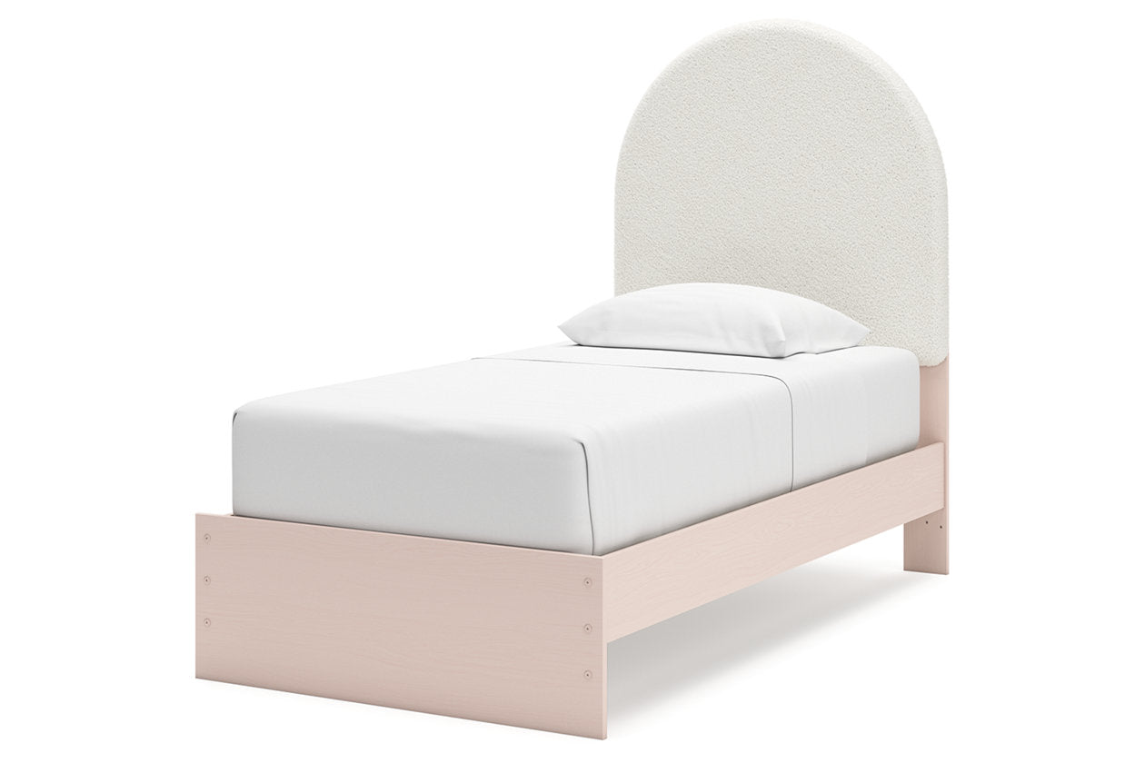 Wistenpine Blush Twin Upholstered Panel Bed -  Ashley - Luna Furniture