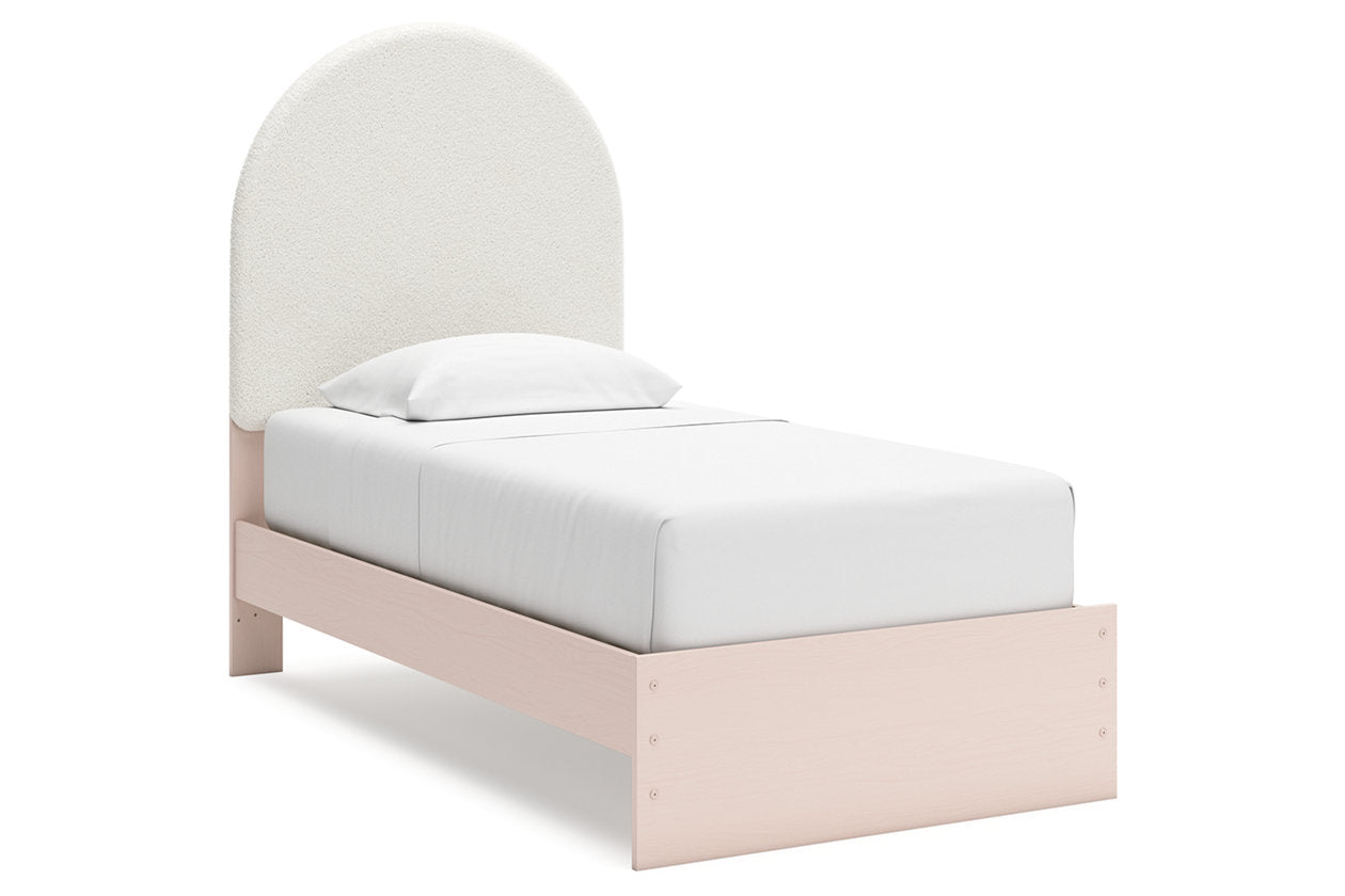 Wistenpine Blush Twin Upholstered Panel Bed -  Ashley - Luna Furniture