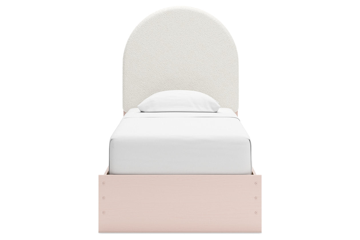 Wistenpine Blush Twin Upholstered Panel Bed -  Ashley - Luna Furniture