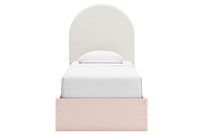 Wistenpine Blush Twin Upholstered Panel Bed -  Ashley - Luna Furniture