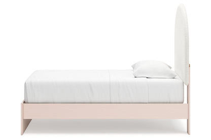 Wistenpine Blush Twin Upholstered Panel Bed -  Ashley - Luna Furniture